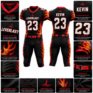 Uniformes de football américain en gros, maillots de football personnalisés, pantalons, ensemble d'uniformes de rugby, 100% polyester, respirant et anti-humidité - Product Image 4