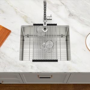 Fregadero de acero inoxidable hecho a mano de un solo tazón, esquinas R10, duradero y a prueba de herrumbre, ideal para cocinas profesionales - Product Image 5