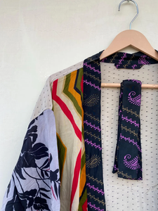 กิโมโนผ้าเครปผ้าไหมทำด้วยมือเสื้อคลุมผ้าไหมวินเทจพร้อมเข็มขัดสำหรับชีวิตประจำวันในฤดูใบไม้ร่วงและฤดูใบไม้ผลิกิโมโนทุกวันสำหรับฤดูร้อน - Product Image 6