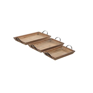 Bandeja de Madera Rústica para Servir Alimentos con Asas, Bandeja de Madera Natural para Desayuno, Café, Té, Aperitivos, Mesa de Comedor - Product Image 4