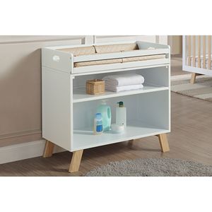 Fasciatoio Multifunzione Livia Bianco/Naturale per Organizzazione e Conservazione del Bambino - Product Image 1