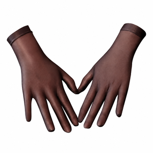 Gants élégants marron longueur opéra en polyester/coton Lycra, séchage rapide, durables, décontractés, pour l'extérieur, printemps/été - Product Image 6