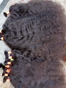 Extensiones de Cabello Remy Auténticas del Sur de la India, Doble Trama, Rizado Profundo, Cabello a Granel para Tejido de Cabello - Product Image 4