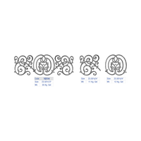 Porte de section victorienne en fer forgé avec cadre en forme de cœur, pour villa de luxe, avec transom, panneau latéral, coin et encadrement de porte de balcon