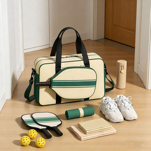 กระเป๋าใส่ไม้พายพิคเคิลบอลสุดหรู ผลิตจากหนังแท้เพื่อการขนส่งที่ปลอดภัยและอุปกรณ์ระดับพรีเมียมสำหรับขาย - Product Image 5