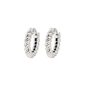 womens 18mm sterling silver 925 hoop <b>earrings</b> bohemian style silver plated polished round loops elegant anniversary gift wire - Product Image 2