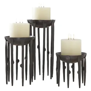 Modern Metal Round Handmade Elegant <b>Silver</b> Candle Holder for Living Room <b>Coffee</b> <b>Table</b> Home Decor - Product Image 5