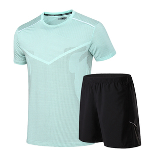 Vêtements de sport pour hommes, ensemble de course à pied à manches courtes, tenue de sport, ensemble de course à pied, t-shirt de basket-ball, de football + shorts - Product Image 5