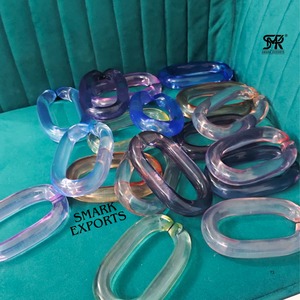 Décoration murale suspendue contemporaine en résine acrylique transparente, forme ovale, grand accessoire artistique pour un intérieur moderne - Product Image 5
