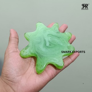 Luxury Resin Craft Flower Shape Coaster Handmade Marble Swirl Design Decorative Drink <b>Mats</b> for Home Coffee Table Decor - Product Image 3