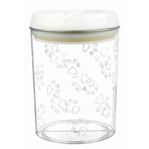 Pot à nourriture pour animaux de compagnie en plastique transparent blanc de 1,5 L - Product Image 1