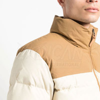 Veste d'hiver matelassée légère et respirante pour homme, col montant, logo frontal, style décontracté, offrant une chaleur moderne, rembourrée en coton