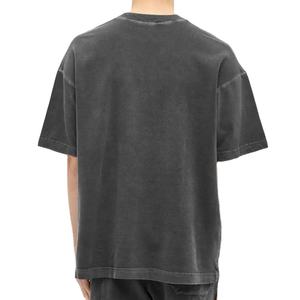 Camiseta de gran tamaño con lavado ácido de 100% algodón personalizada para hombre de talla grande de secado rápido transpirable cuello redondo Anime Logo estampado Fitness ocasión - Product Image 2