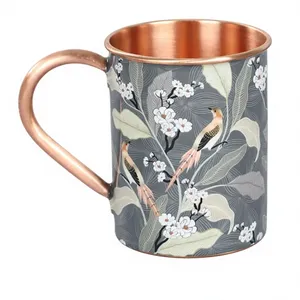 <b>Copper</b> <b>Mug</b> With Handle Floral Design Solid Metal Drinking Cup Traditional Style Handmade Eco-Friendly Home Use <b>Copper</b> <b>Mug</b> - Product Image 6