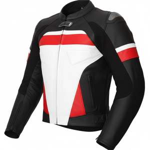 Veste de moto en cuir véritable de nouvelle conception avec logo personnalisé et couleur imprimée, imperméable, respirante, en Cordura, unisexe - Product Image 4
