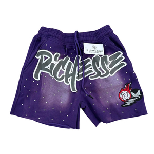 Shorts décontractés pour hommes en molleton de coton tricoté uni, taille mi-haute - Séchage rapide, respirant, écologique, avec cordon de serrage et broderie, marque privée - Product Image 1