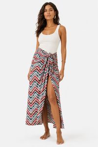 Falda multicolor con abertura y lazo en forma de chevron - Product Image 6
