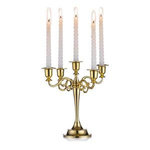 Candélabre décoratif élégant en métal, porte-bougie central pour mariages, table à manger, accent de décoration moderne et élégant pour la maison - Product Image 5