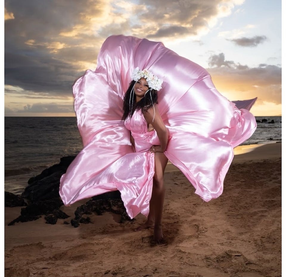 Light Pink Flying Dress - Perfect for Engagement Photoshoot