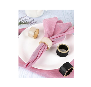 Dernier design : Anneaux de serviette en résine à motif floral perlé, Anneau de serviette circulaire en résine, Vente chaude - Product Image 5