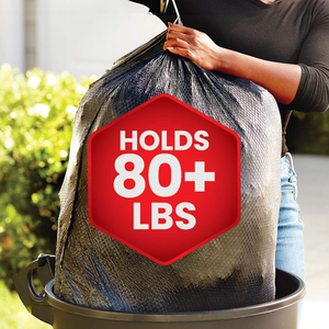 ถุงขยะ Glad Trash Bags รุ่น ForceFlexPlus สีดำ ขนาดใหญ่ แบบมีเชือกรูด ความจุ 30 แกลลอน 25 ใบ (บรรจุภัณฑ์อาจแตกต่างกันไป) (แพ็ค 2 ถุง) - Product Image 2