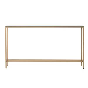 Mesa de Consola Moderna Contemporánea para Pasillo, Diseño Minimalista con Estante Abierto, Estructura Elegante en Dorado, Mueble para Sala de Estar - Product Image 2