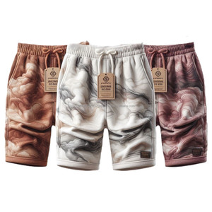 Shorts imprimés pour hommes décontractés intelligents dernières conceptions 100% coton séchage rapide respirant mi anti-rides taille élastique OEM Logo imprime - Product Image 3