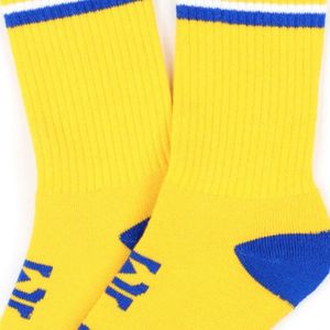 Chaussettes Sigma Gamma Rho Or et Bleu Royal, Chaussettes de Sport Athlétiques, Chaussettes Décontractées pour Équipes, Vêtements Personnalisés OEM ODM Vente en Gros - Product Image 5