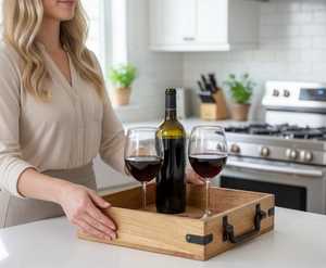 Bandeja de Madera Hecha a Mano de Lujo para Servir Comida y Bebidas - Product Image 4
