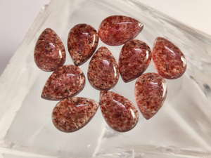 Cabochon en quartz fraise naturel de qualité AAA, forme poire, 12*8 mm, 100% PIERRE PRÉCIEUSE NATURELLE pour la fabrication de bijoux, prix de gros - Product Image 6