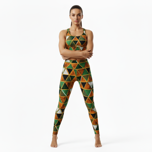 Conjuntos Deportivos de Moda al por Mayor, sin Mangas, Transpirables, Sólidos, de Cintura Alta, Leggings y Sujetador Deportivo para Gimnasio, Yoga y Entrenamiento - Product Image 2