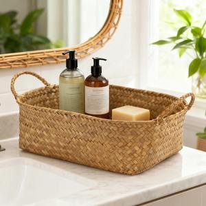 <b>Stackable</b> Woven Organizer Set Of 3 Handmade Storage <b>Basket</b> Wholesale eco-friendly Made in Vietnam - Product Image 4