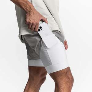 Pantalones Cortos Deportivos de Doble Capa para Hombre, Pantalones Cortos Deportivos 2 en 1 para Gimnasio, Entrenamiento, Secado Rápido, para Correr, de Doble Capa, para Verano - Product Image 4