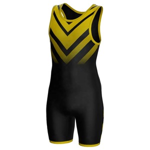 Combinaison de lutte 100% polyester respirante à séchage rapide avec logo frontal Prix FOB Expédition CIF Livraison DDP Production rapide Service OEM - Product Image 2