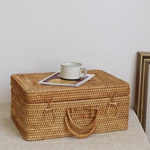 Maleta de mimbre personalizada para hombre y mujer, Maleta de mano con otros bolsos de equipaje - Product Image 2