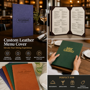 Menú de Cuero Personalizado con Logotipo Grabado para Restaurante Japonés de Alta Gama - Product Image 6