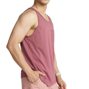 Camiseta sin mangas de algodón personalizada para hombre, chaleco con bolsillo, ropa informal de verano para gimnasio, OEM ODM, venta al por mayor de ropa - Product Image 5