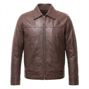 Veste en cuir pour homme sur mesure, veste en cuir de motard marron, fabricants de vestes en cuir de motard, haute qualité, prix bas - Product Image 1