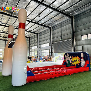 Pista de Bolos Inflable Popular y Económica, Pista de Bolos Inflable Comercial de Doble Carril, Alquiler para Fiestas, Juegos Inflables - Product Image 1