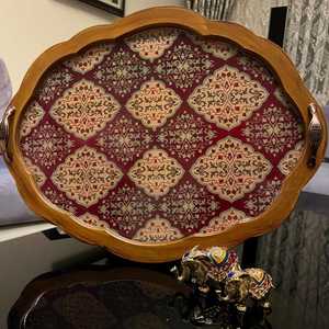 Trendy Pattern Enameled MDF Printed Tray Customize Size Storage Tray Handmade Handicraft Top Quality Enamel Tray By UO INDIA - Product Image 2