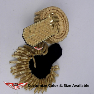 KEW Par de Epaulettes de Caballería Napoleónica con Flecos Dorados, Ecológicos, Estilo Vintage - Product Image 1