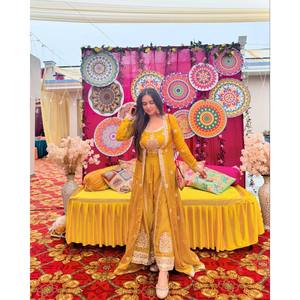 <b>Party</b> Wear Plazzo-Blouse and Koti with Thread and Sequence Work for <b>Prom</b> Dresses - Product Image 4