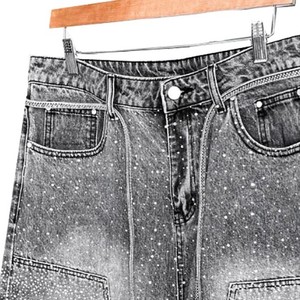 Latest design Rhinestone Shorts High Quality Breathable Comfortable Hot Selling Top Trend Rhinestone Shorts With Reasonable Rate - Product Image 3