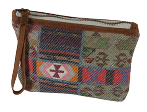 Bolso Pequeño de Lujo Hecho a Mano y Cosido, Hecho de Algodón Dhurry / Kelim Tejido a Mano, Bolso Estampado - Product Image 1