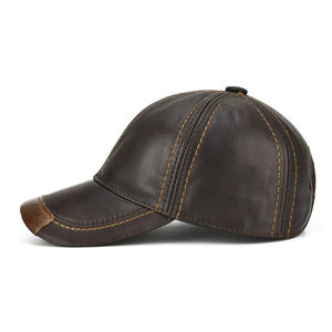 New Custom Design High Quality Custom Logo Made Leather <b>Cap</b> Wholesale Price Fashion Wear Leather <b>Caps</b> For Unisex - Product Image 5