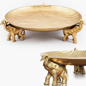 Serving <b>tray</b> fruit <b>tray</b> metal <b>tray</b> gold <b>tray</b> elephant <b>tray</b> elephant decor <b>tray</b> luxury <b>tray</b> antique <b>tray</b> - Product Image 2