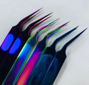 Professional Stainless Steel Fiber <b>Lash</b> & Eyelash Tweezers High Quality Precision 10mm Smooth Tip Durable Model - Product Image 5