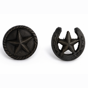 <b>Rustic</b> Cast Iron Star Shaped Cabinet Knob | Vintage Drawer Pull Handle for Kitchen Bedroom Furniture Cupboard <b>Wardrobe</b> Home - Product Image 1