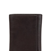 Dompet Lipat Kulit Asli RFID untuk Pria, Grosir 8064, Terima Logo Kustom, Model Slim dengan Kancing, Tempat Kartu Pria