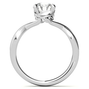 Colorless Moissanite Engagement <b>Ring</b> 925 Sterling Silver Wedding <b>Statement</b> <b>Ring</b> 1 Carat Round Cut Twisted <b>Ring</b> - Product Image 6